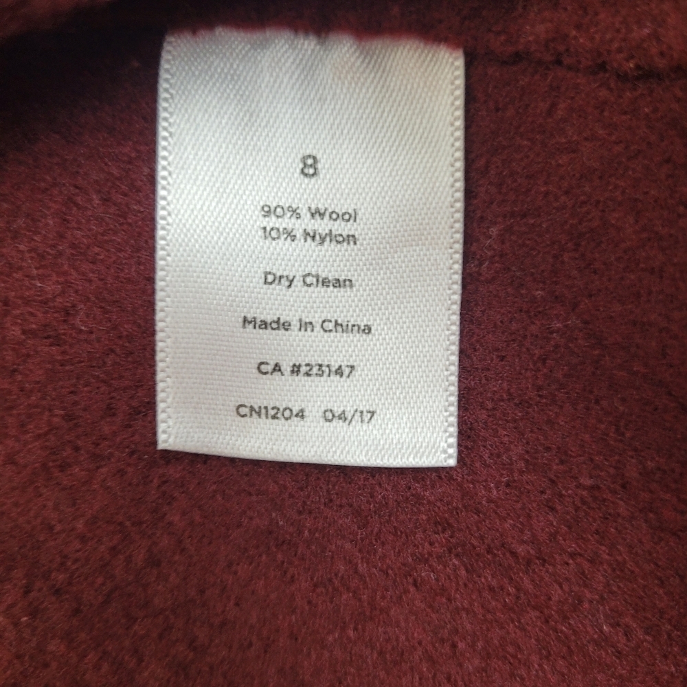 Talbots wool blend fitted maroon burgundy blazer logo buttons pockets office 8 - Picture 9 of 11